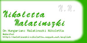 nikoletta malatinszki business card